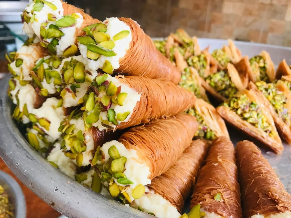 Kataifi cream cones